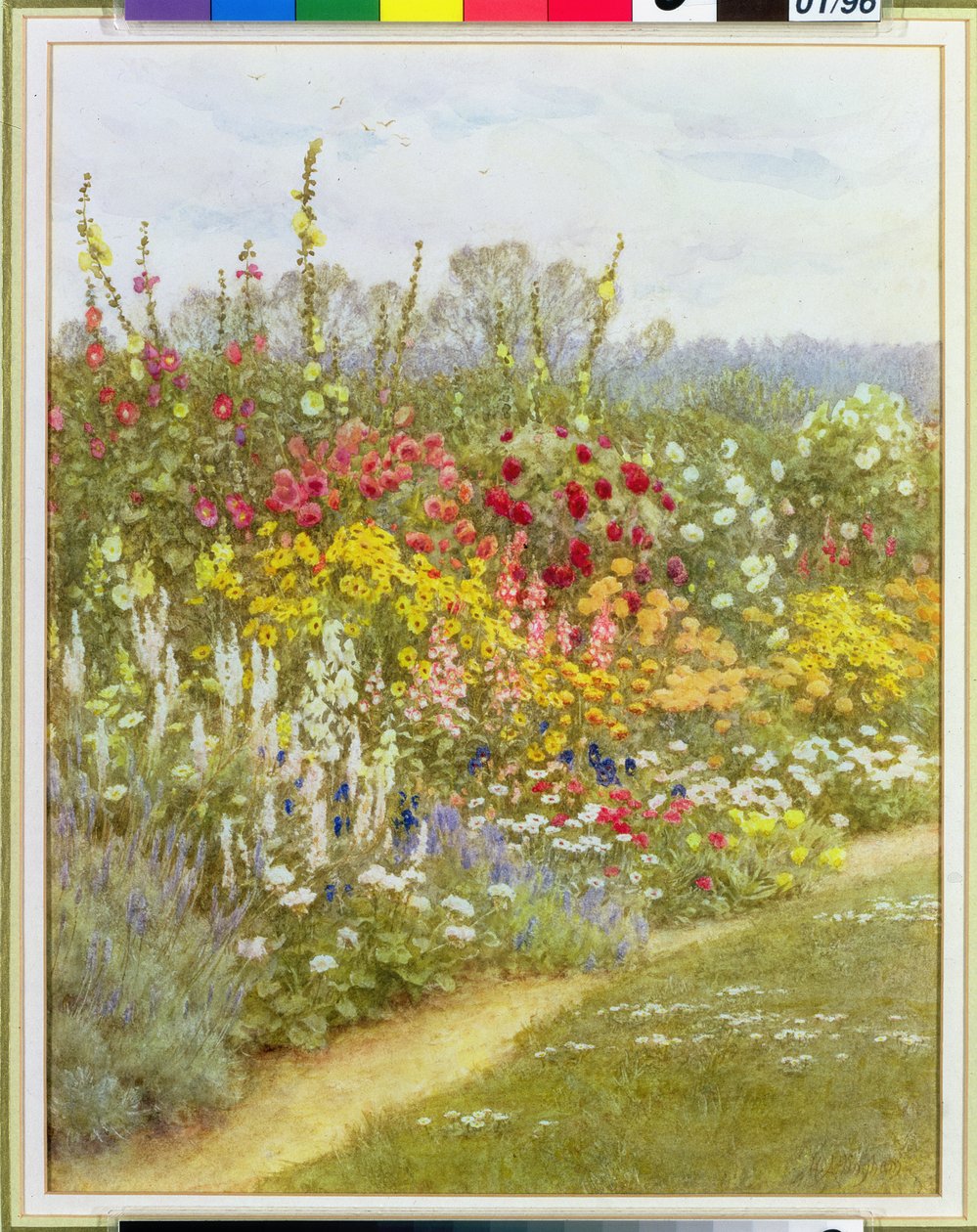Uma fronteira herbácea de Helen Allingham