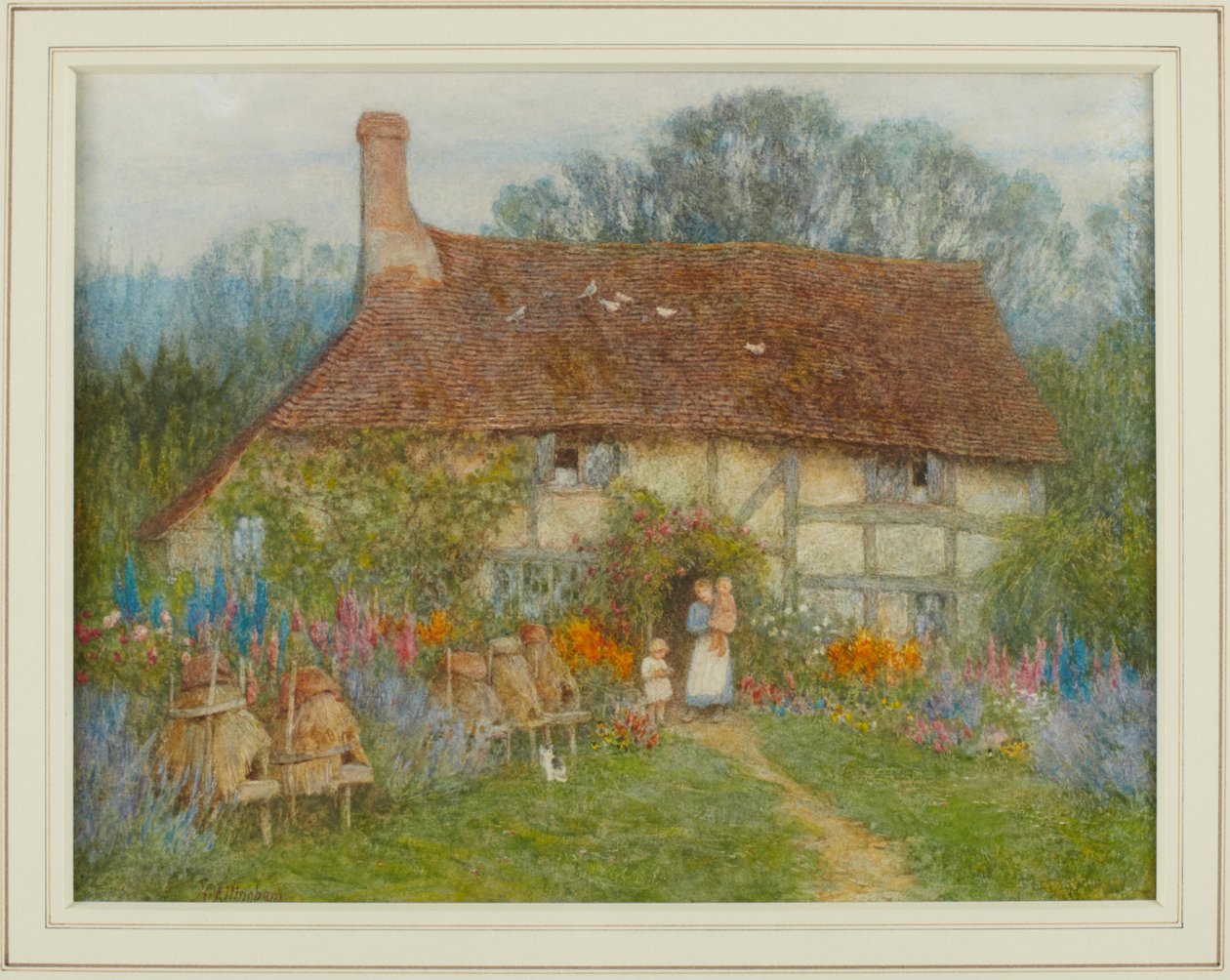 Uma casa de campo de Surrey, 1880 de Helen Allingham