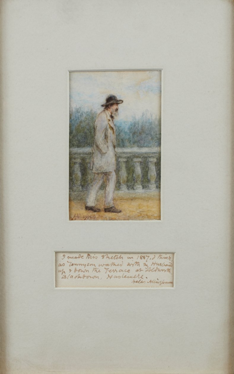 Alfred, Lord Tennyson no seu Jardim de Helen Allingham