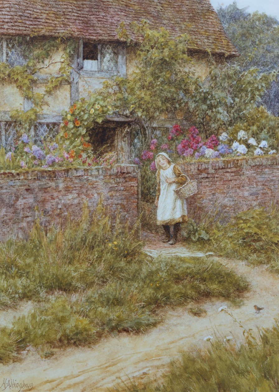 Em Sandhills (aquarela com riscos no papel) de Helen Allingham