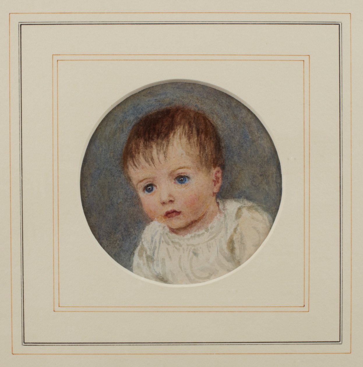 Gerald Allingham em bebé (aguarela sobre papel) de Helen Allingham