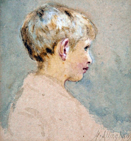 Cabeça de um Rapaz (aguarela sobre papel) de Helen Allingham