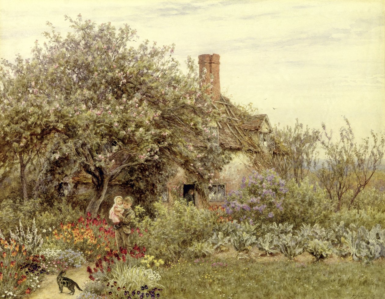 Perto de Hambledon (aguarela sobre papel) de Helen Allingham