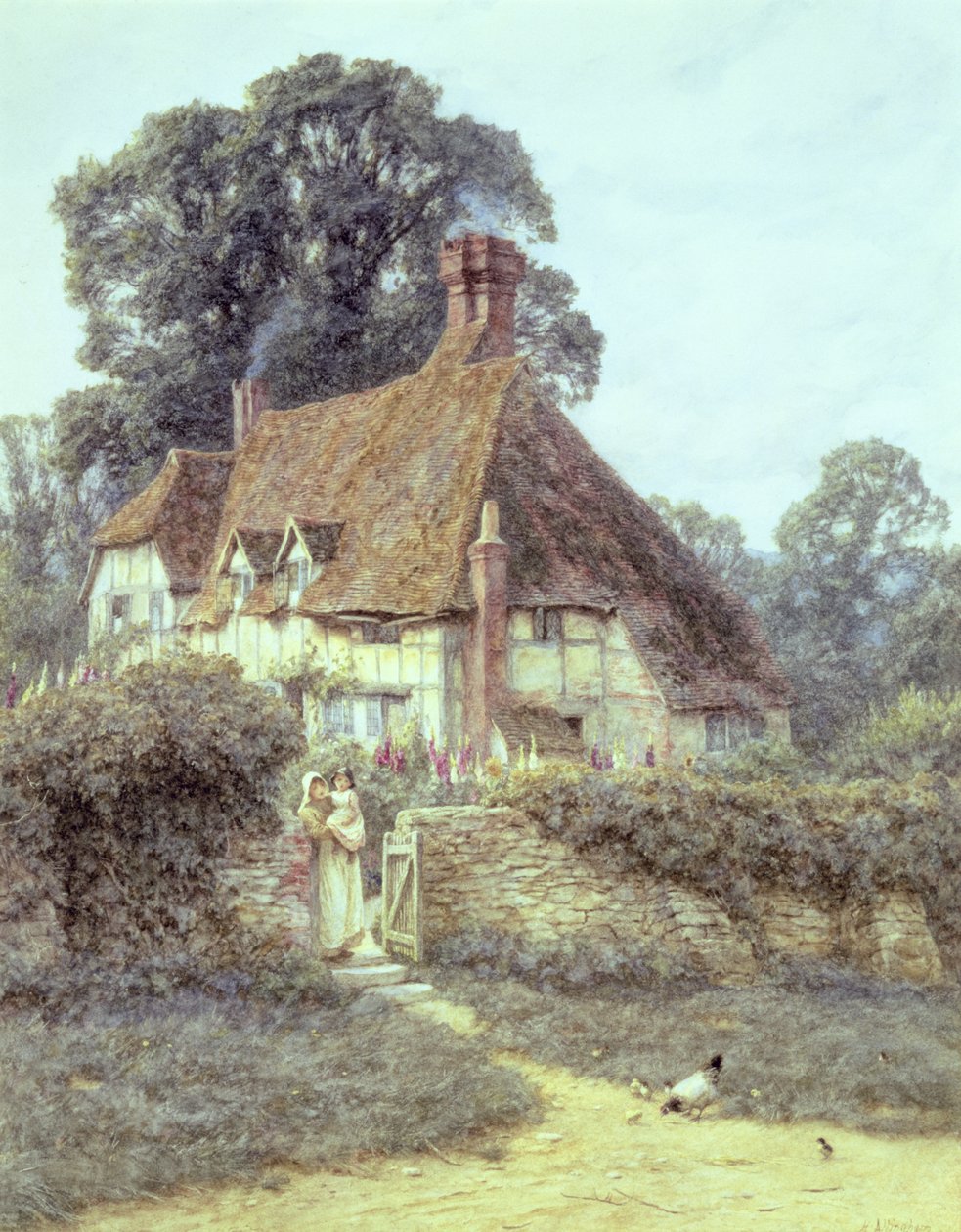 Perto de Witley, Surrey (aguarela sobre papel) de Helen Allingham