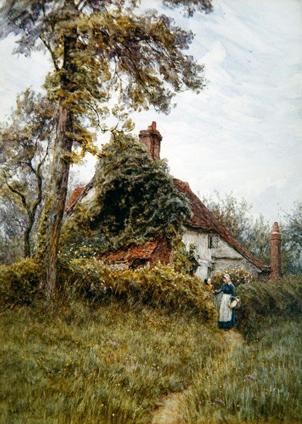 Antiga Fazenda no Pinner (aguarela sobre papel) de Helen Allingham