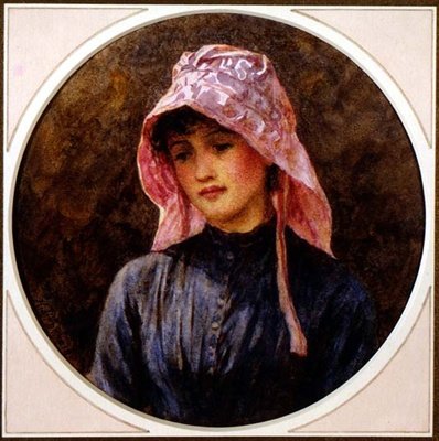 Retrato de uma Rapariga (aguarela sobre papel) de Helen Allingham
