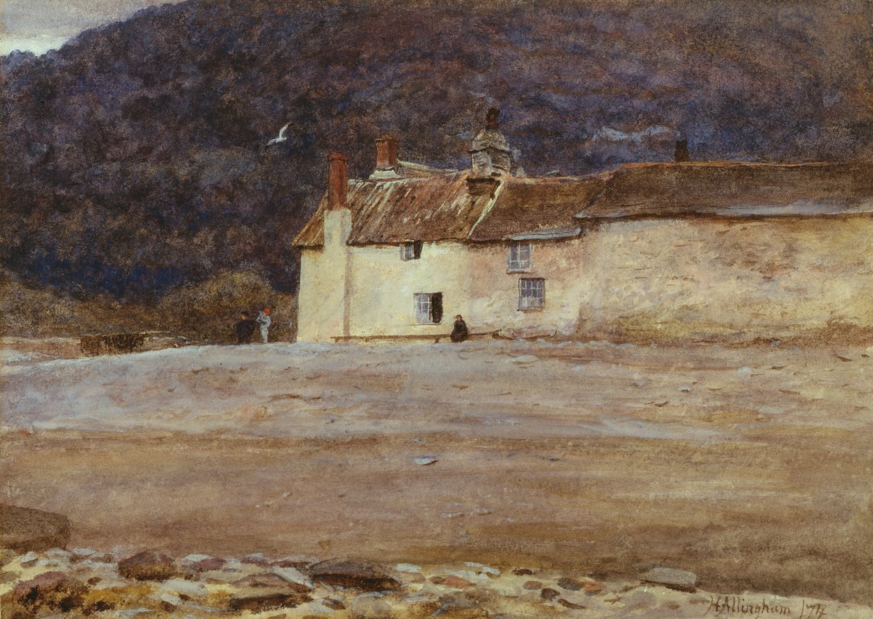 A última casa em Lynmouth, 1874 (wc no papel) de Helen Allingham