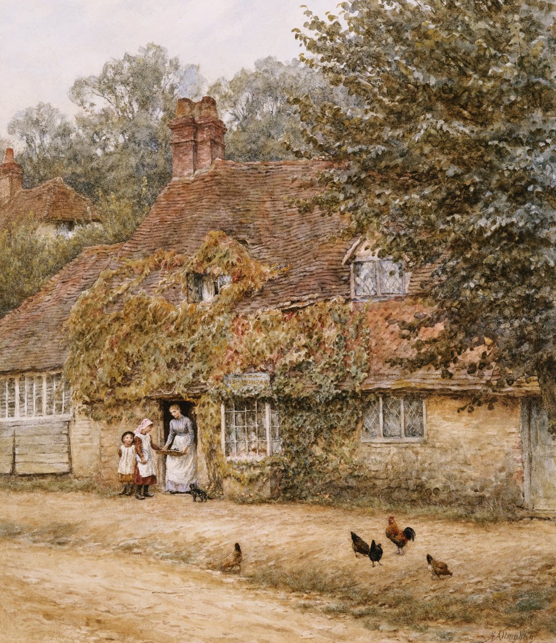 The Old Fish Shop, Haslemere (aquarela sobre papel) de Helen Allingham