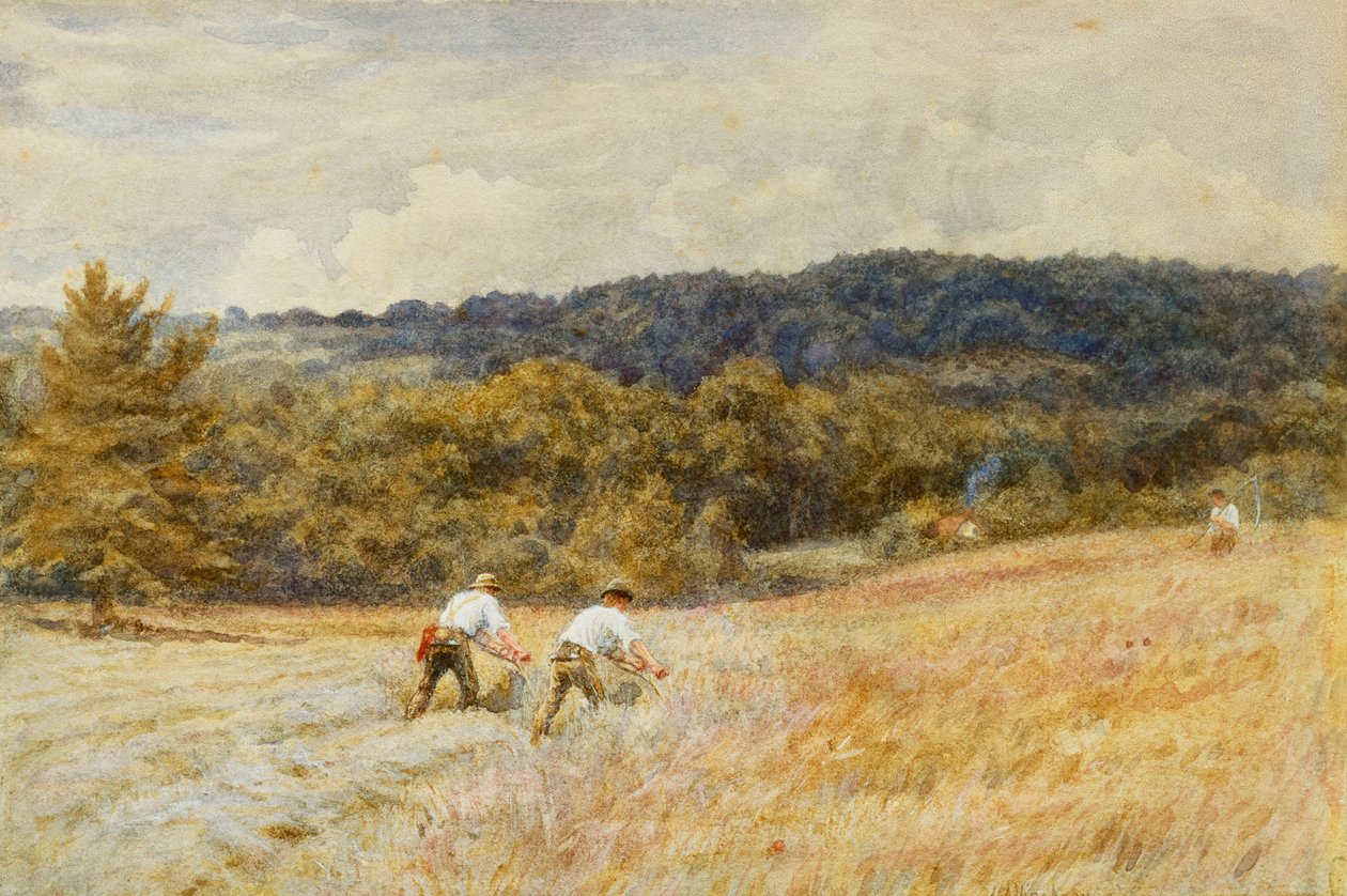 Os Reapers (aquarela sobre papel) de Helen Allingham