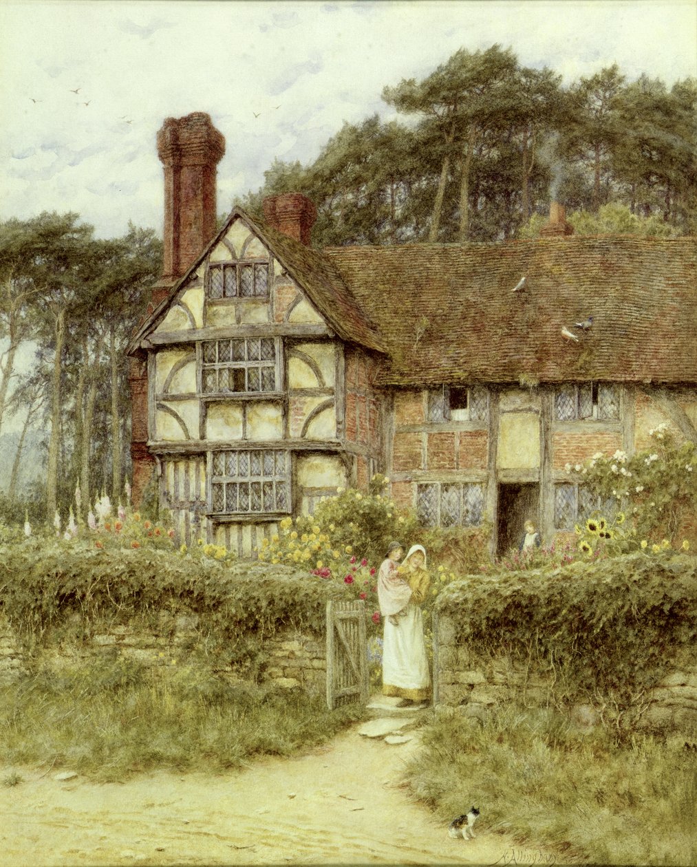 Fazenda Unstead, Godalming (aquarela sobre papel) de Helen Allingham