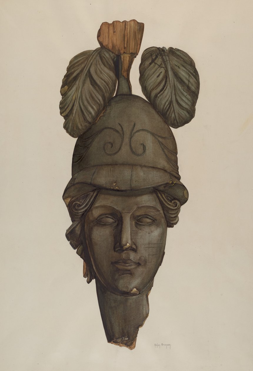 Cabeça de uma estátua: Minerva de Helen Bronson