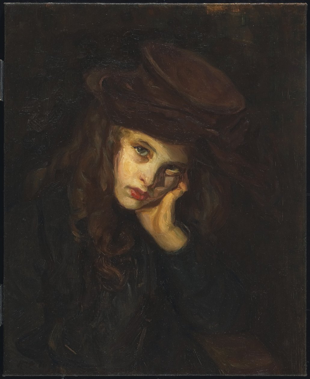 O chapéu marrom, c.1906 de Helen Galloway McNicholl