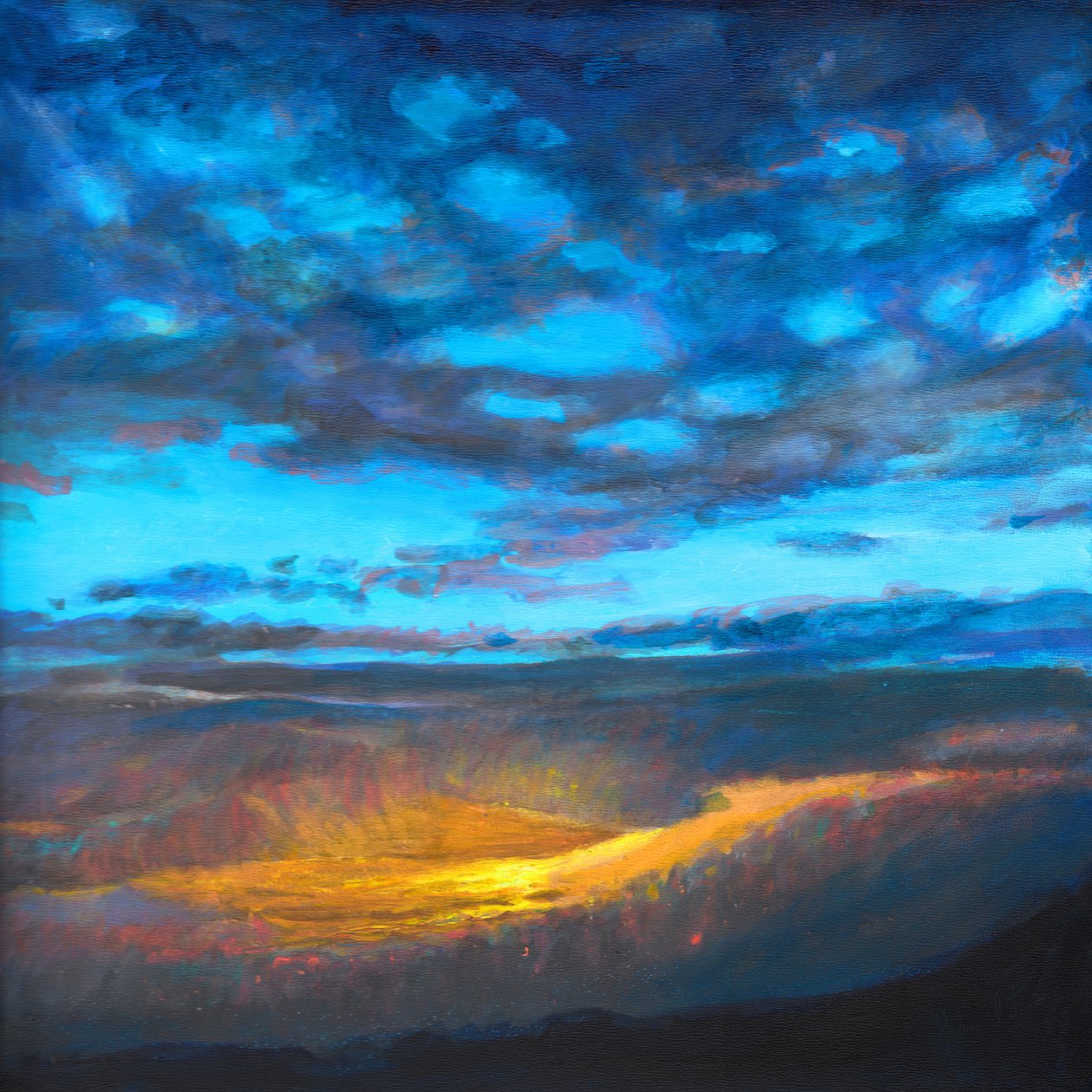 Golden Breakthrough, 2020 (acrílico a bordo) de Helen White