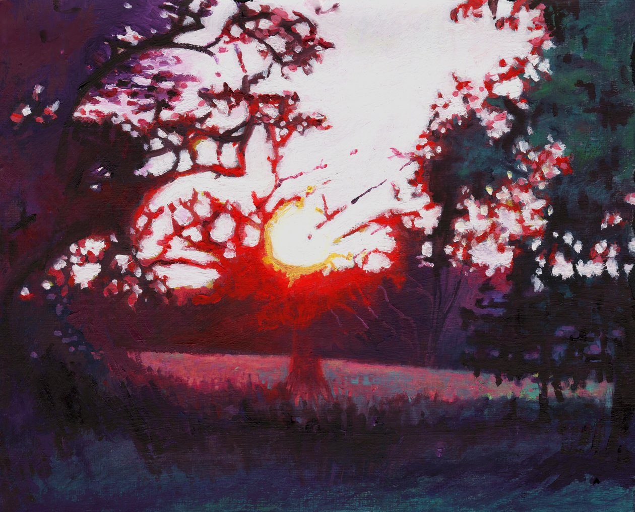 Aterramento de luz, 2013, (óleo em papel preparado) de Helen White
