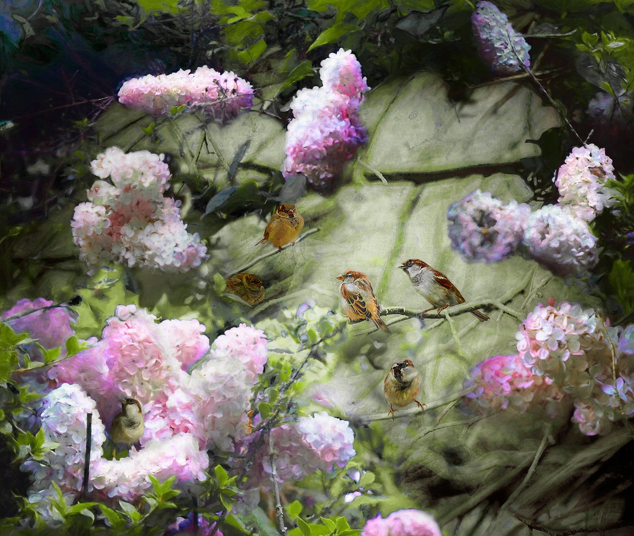 Pardais de Primavera, 2020 de Helen White