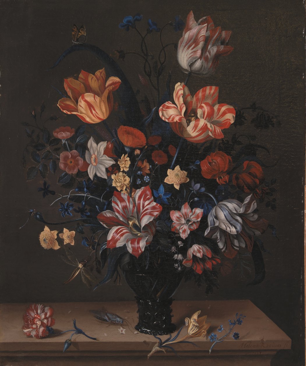 Tulipas e outras flores em um Rummer de Helena Roouers