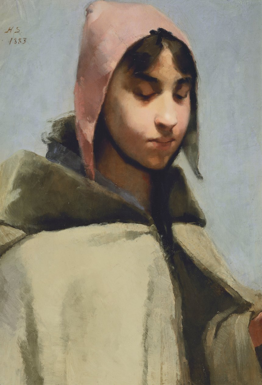 Uma jovem rapariga em vestido de campo francês de Helene Schjerfbeck