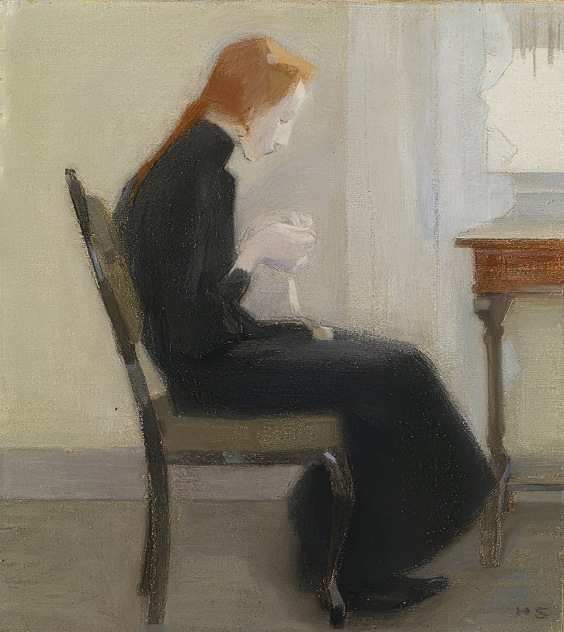 Garota de crochê. 1904 de Helene Schjerfbeck