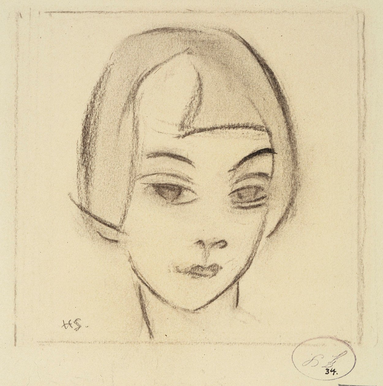 A Cabeça de uma Rapariga (Vignette, Karin) de Helene Schjerfbeck