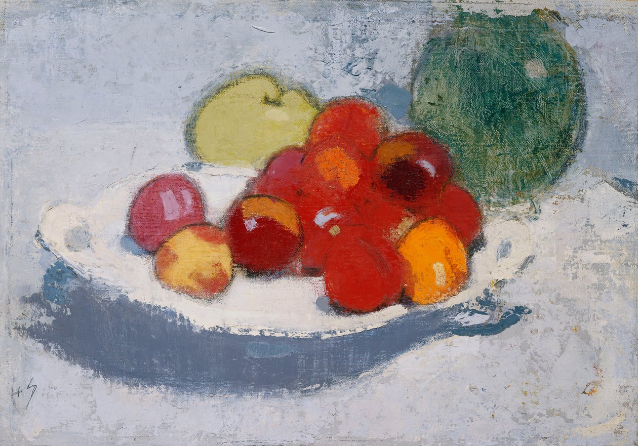 Still Life with Fruit, c.1915 (óleo sobre tela) de Helene Schjerfbeck