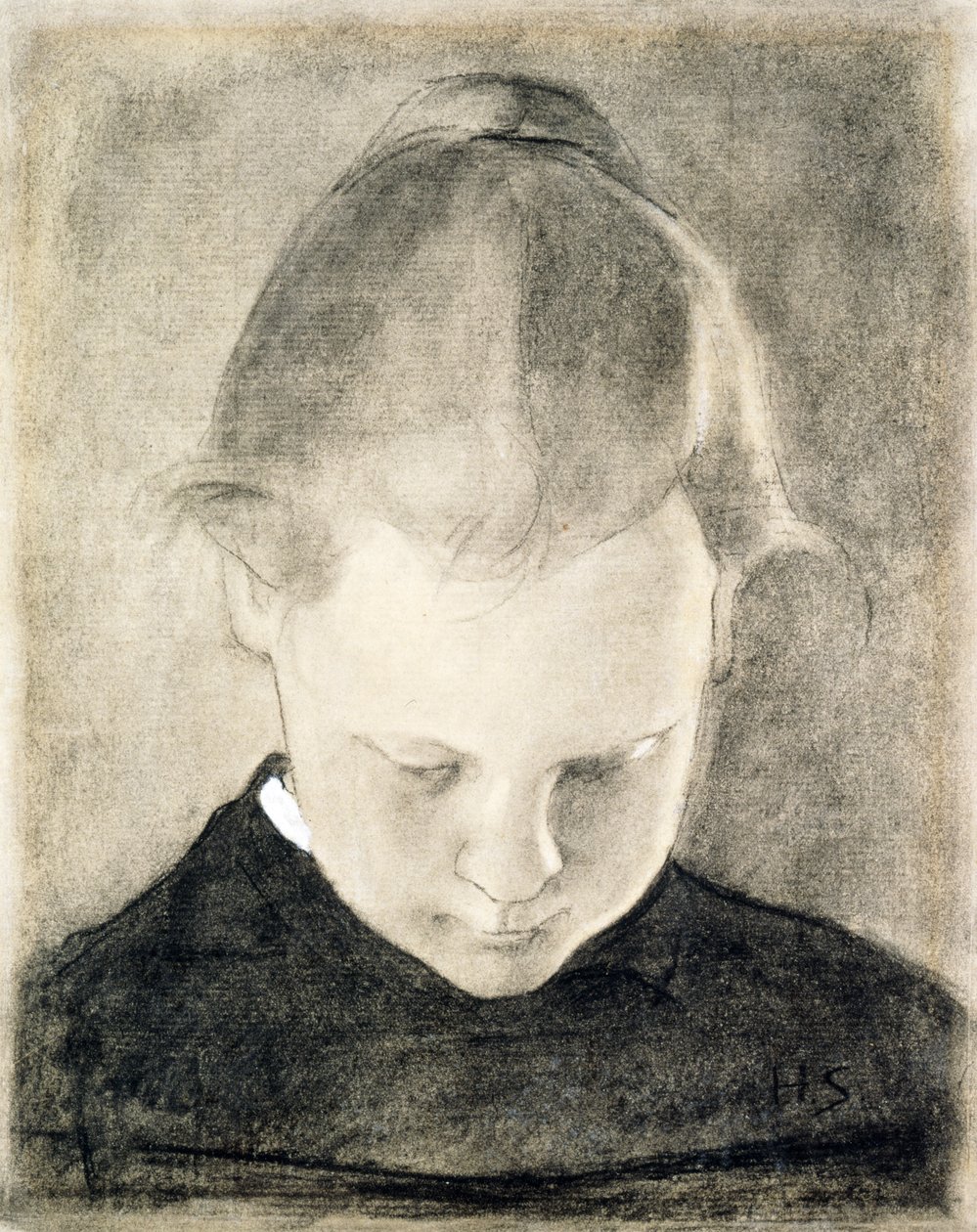 The Reading Girl, c.1905 (carvão e guache sobre papel) de Helene Schjerfbeck