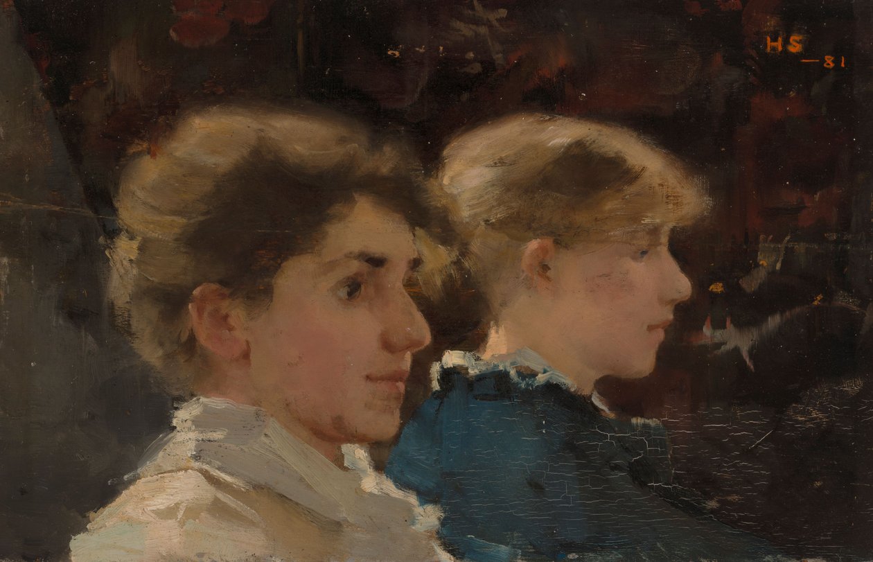 Dois perfis (Marianne Preindlsberger à frente) de Helene Schjerfbeck