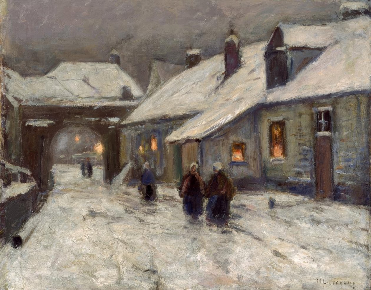 Rua da vila invernal de Helmuth Liesegang