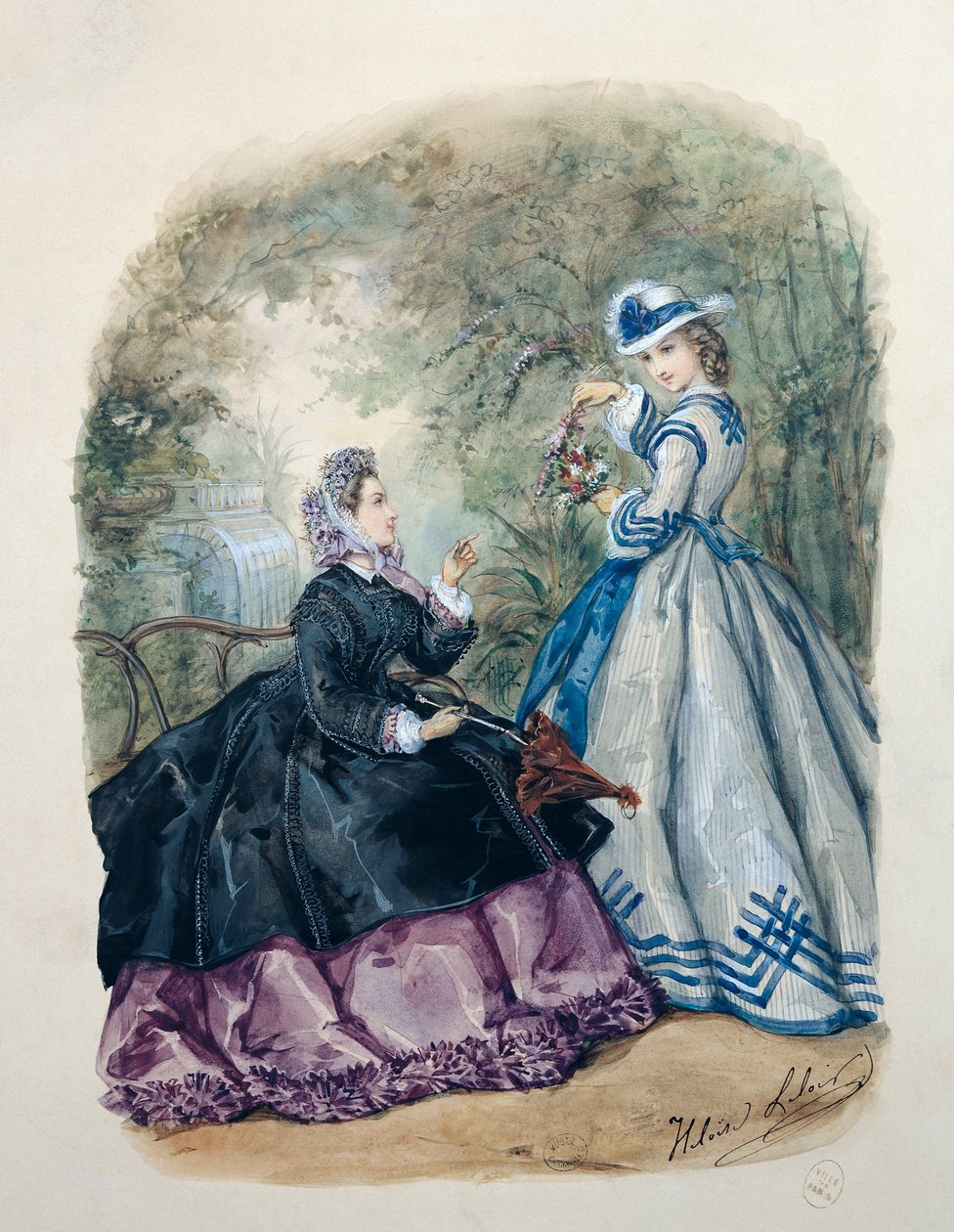 Vestido da tarde para mulheres, 1863 de Heloise Leloir