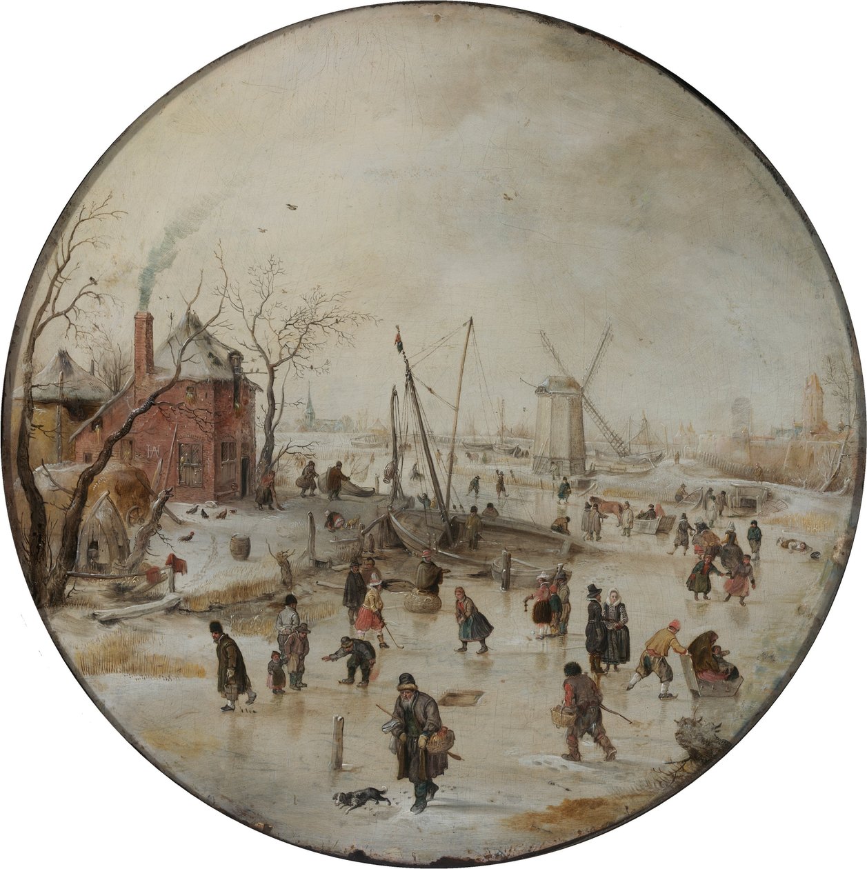 Rio congelado com patinadores de Hendrick Avercamp
