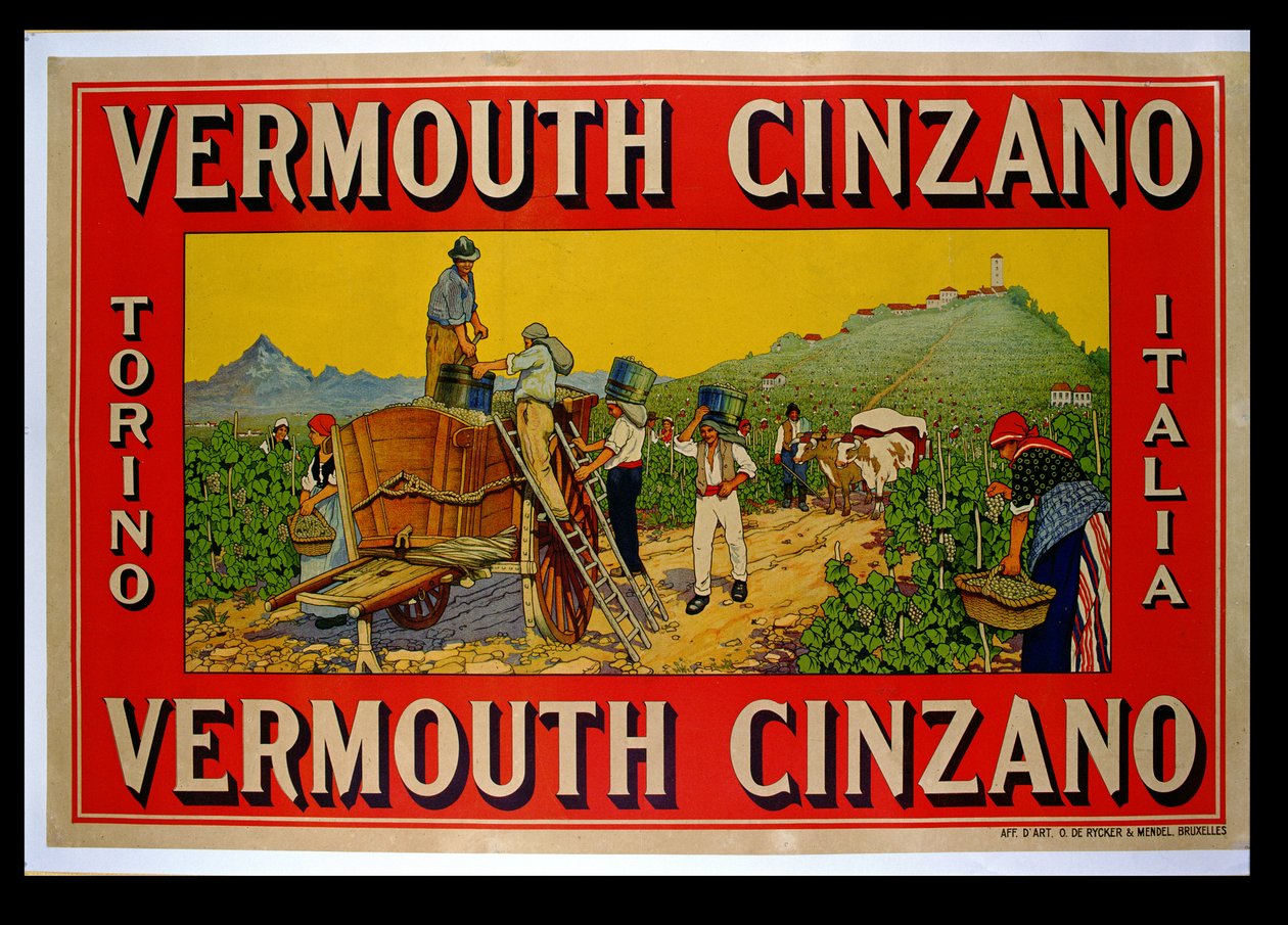 Cartaz publicitário &39;Vermouth Cinzano&39;, Turim de Hendrick Cassiers