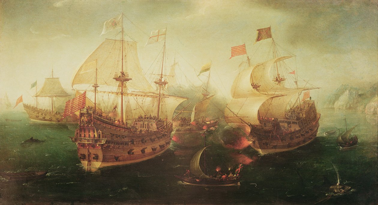 Batalha Naval, 1605 de Hendrick Cornelisz. Vroom
