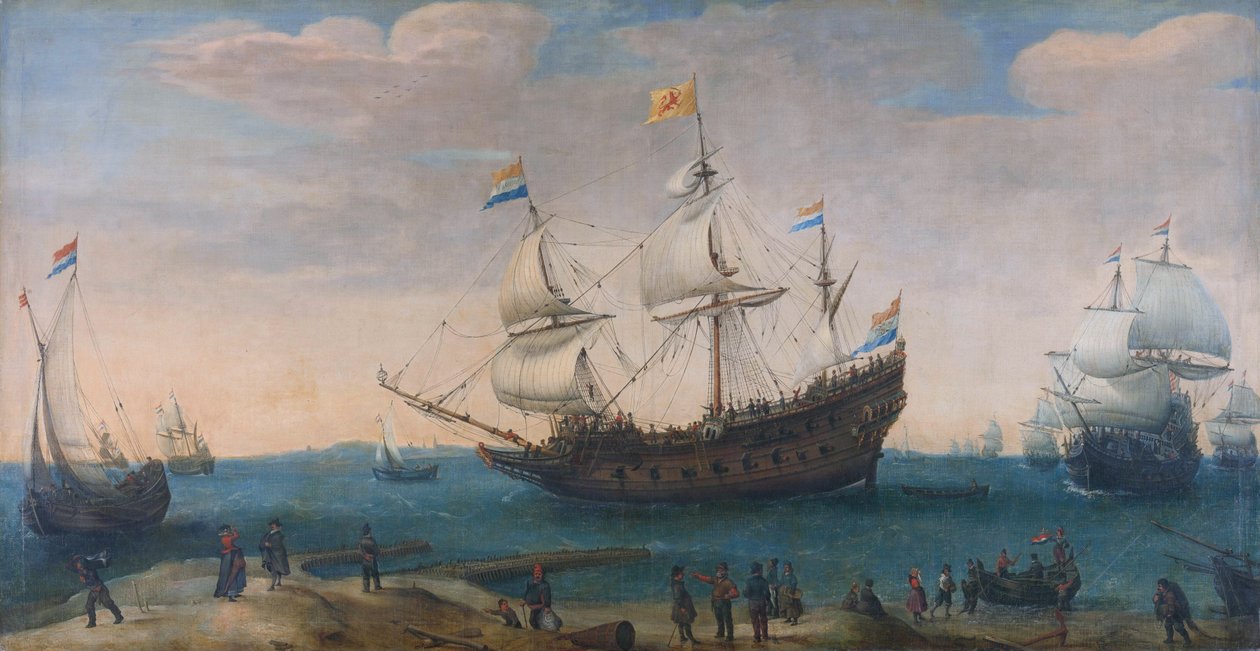 As Maurícias e outras East Indiamen de Hendrick Cornelisz. Vroom