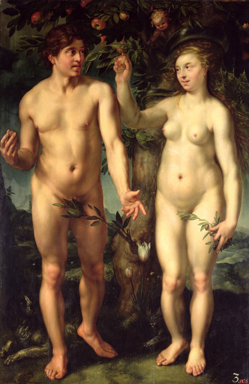 Adão e Eva, 1608 de Hendrik Goltzius