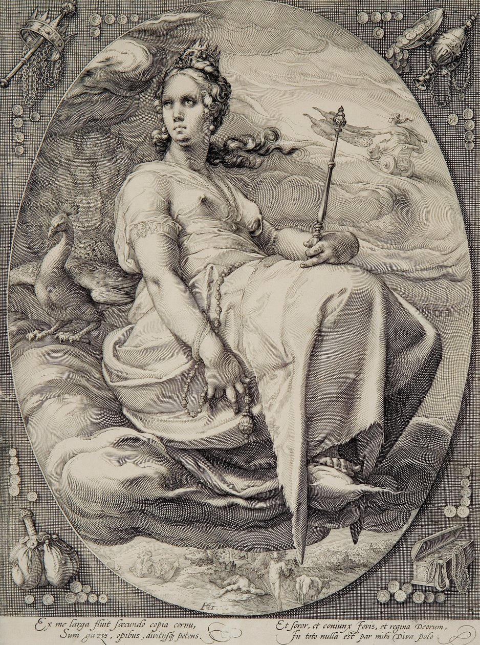 Juno (das quatro divindades) de Hendrik Goltzius