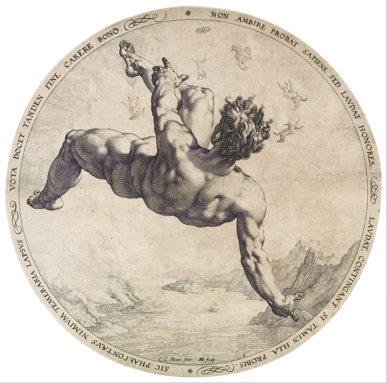 Phaethon da série Four Disgracers de Hendrik Goltzius