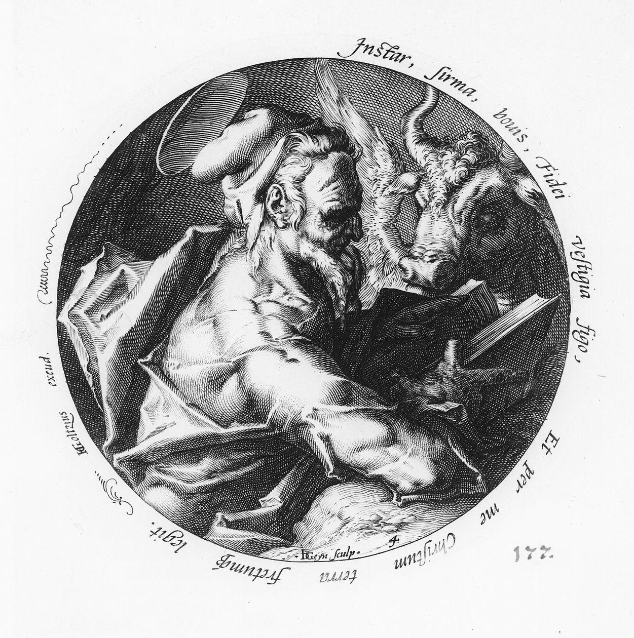 São Lucas, gravado por Jacob II de Gheyn (1565-1629) de Hendrik Goltzius