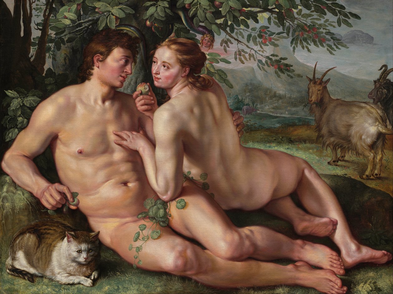 A queda do homem de Hendrik Goltzius