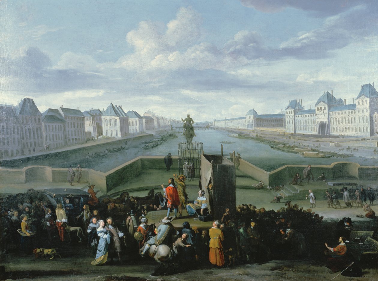 Vista da Pont Neuf, Paris, 1668 de Hendrick Mommers