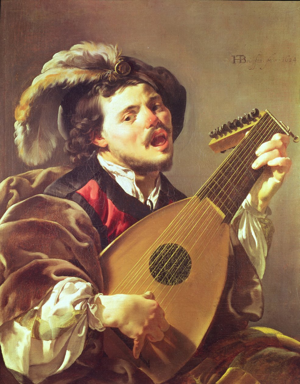 O jogador do alaúde, 1624 de Hendrick ter Brugghen