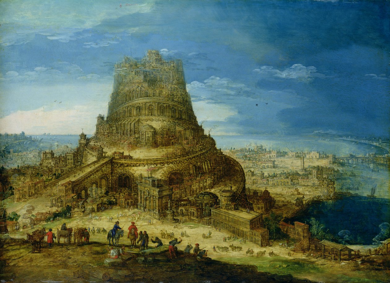 O edifício da torre de Babel de Hendrick van Cleve
