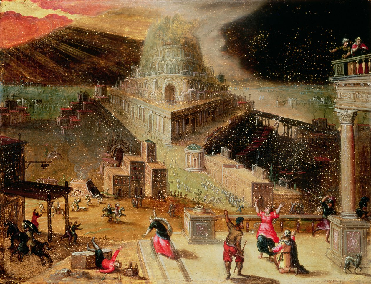 A destruição da torre de Babel (painel) de Hendrick van Cleve