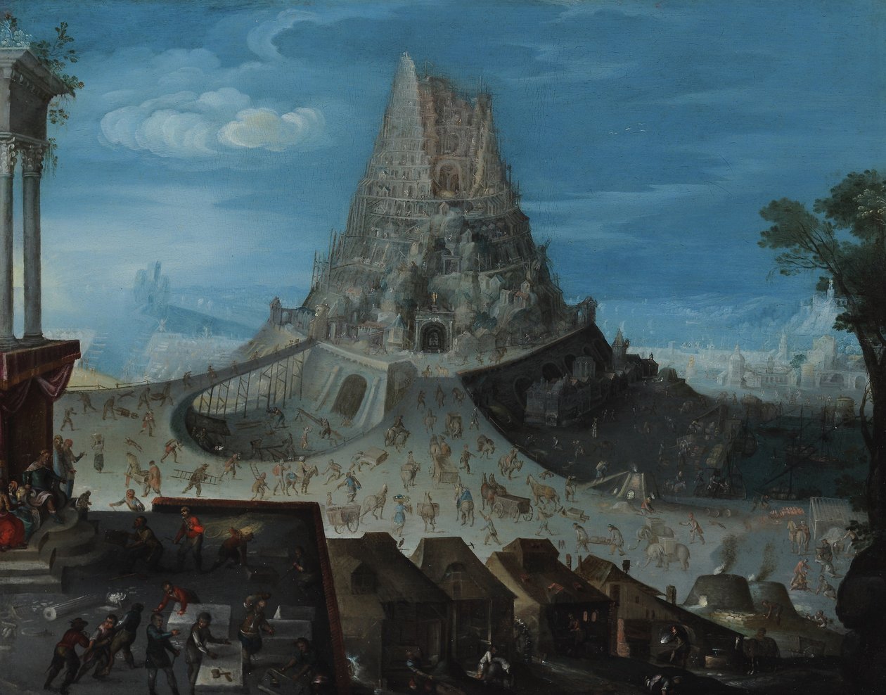 A Torre de Babel (óleo em cobre) de Hendrick van Cleve