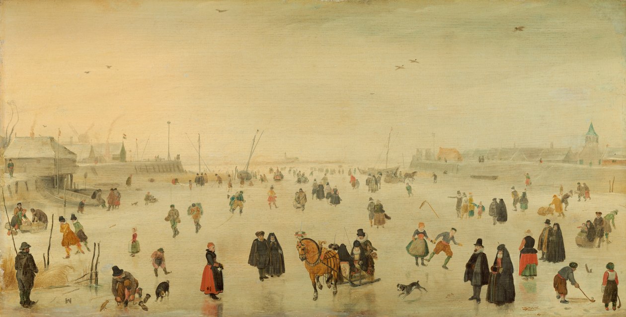 Uma cena no gelo de Hendrick Avercamp