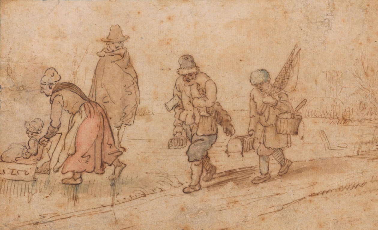 Figuras numa paisagem de inverno de Hendrick Avercamp