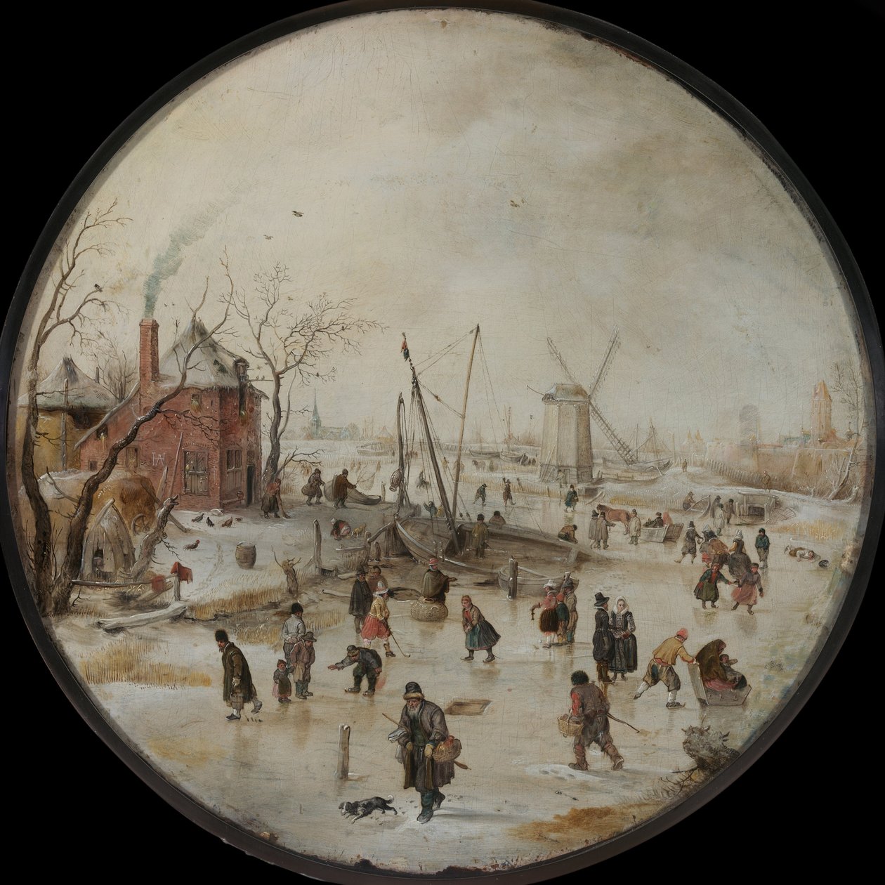 Rio Congelado com Skatistas de Hendrick Avercamp
