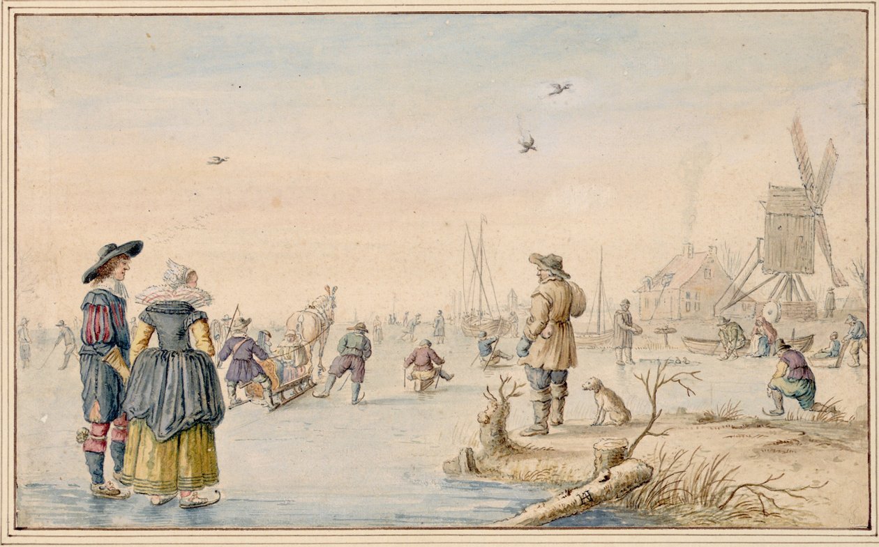 Hendrick Avercamp - Paisagem de inverno com patinadores, Albertina de Hendrick Avercamp