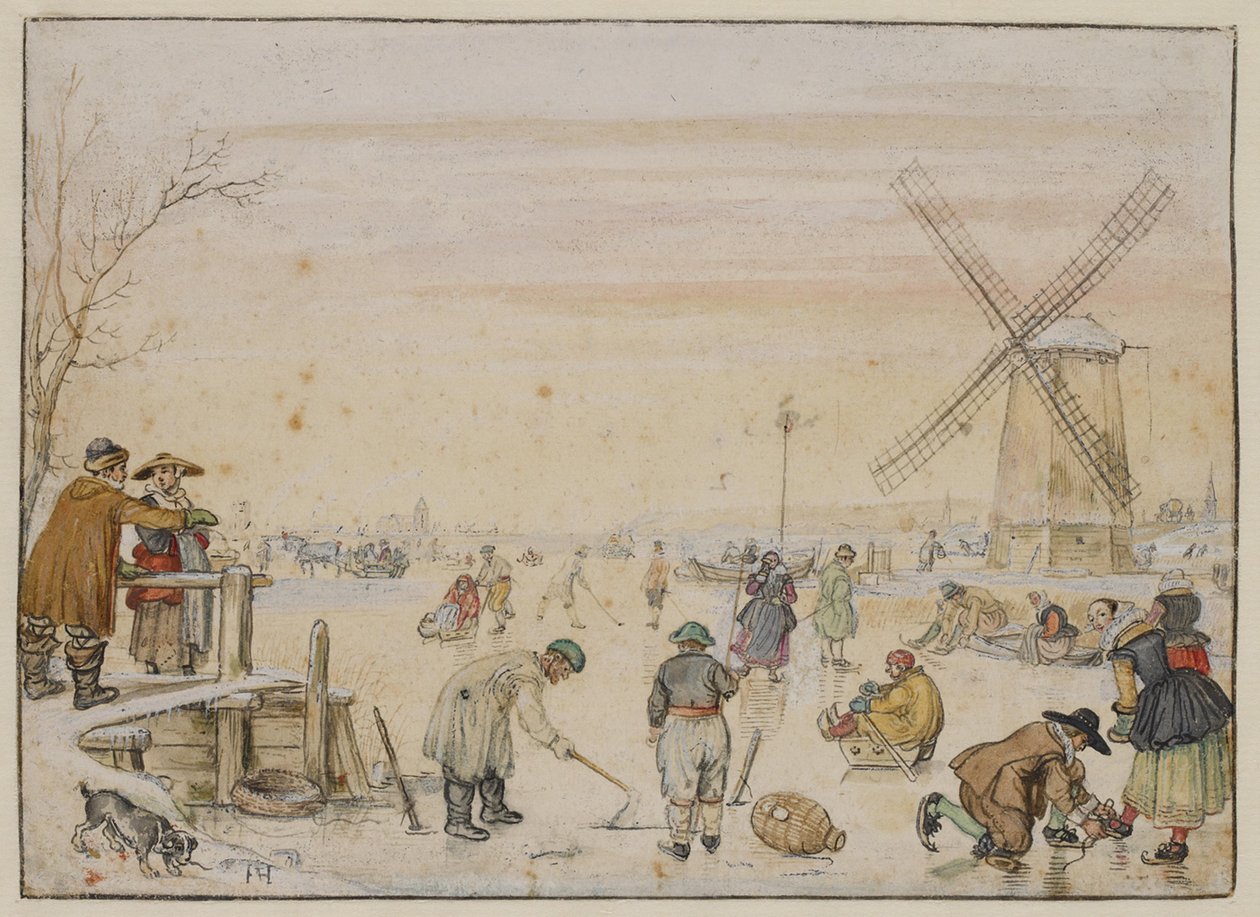 Diversão no gelo de Hendrick Avercamp
