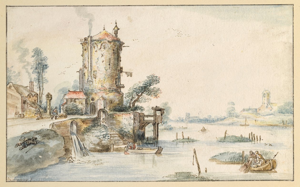 Paisagem com canal de Hendrick Avercamp