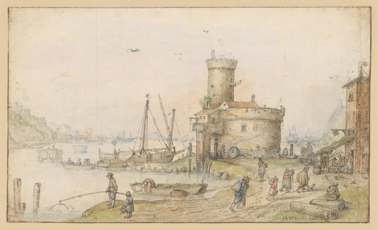 Cidade junto a um rio de Hendrick Avercamp