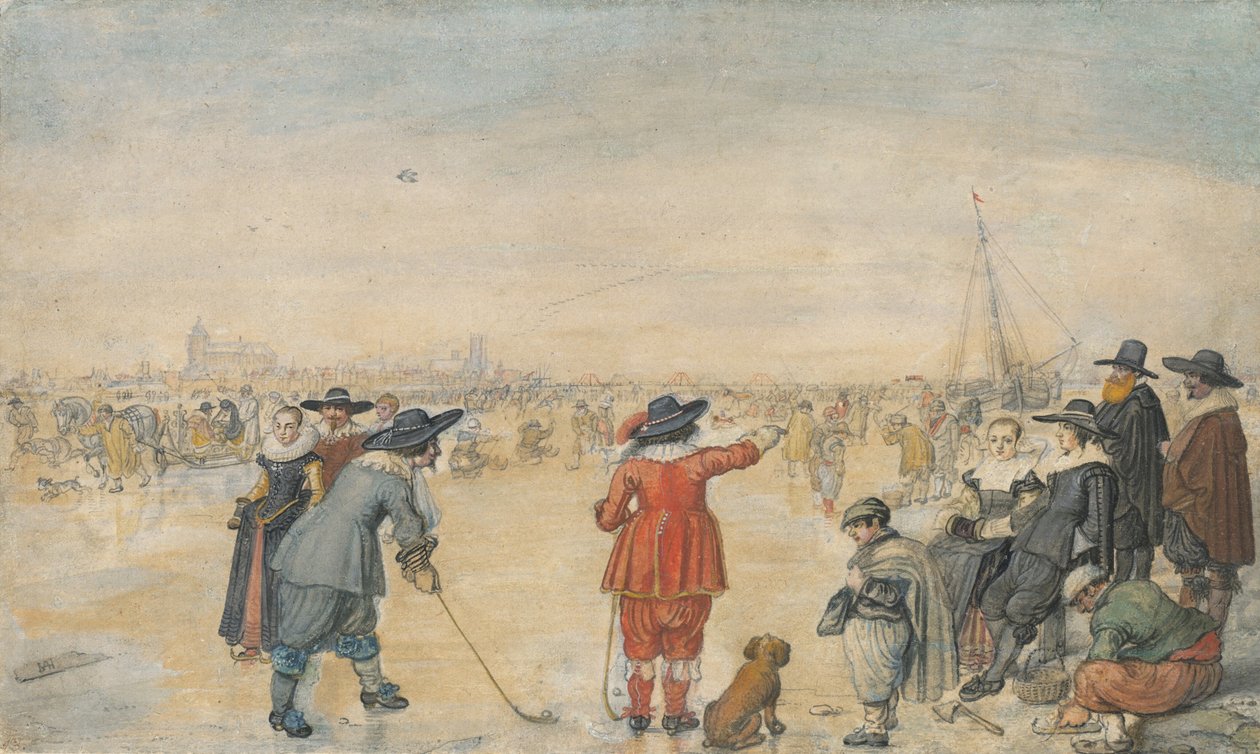Jogos de inverno no rio Ijssel gelado de Hendrick Avercamp